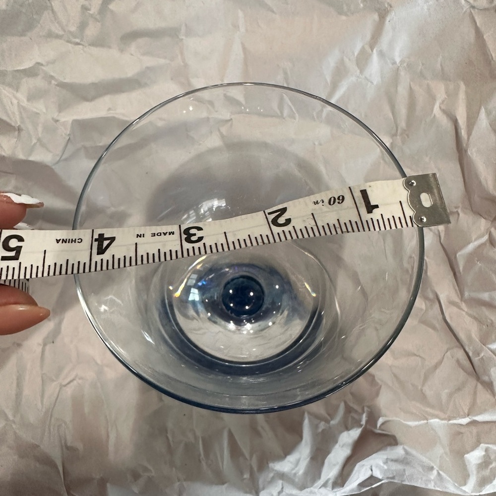 Vintage Denby Blue Jetty Water Goblet Blown Glass blue swirl Stem replacement - Picture 7 of 8